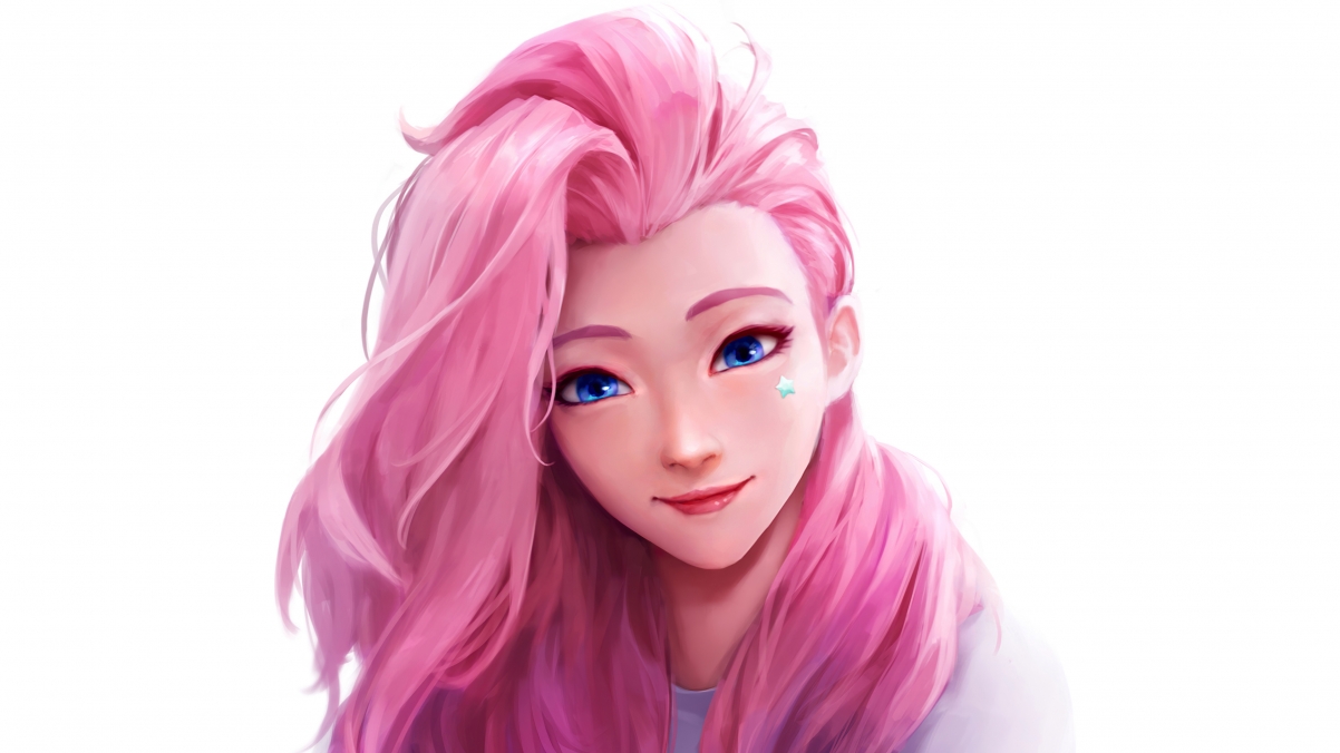 英雄联盟LOL，KDA The Baddest 塞尔菲娅粉色发女孩绝美壁纸，4K高清3840x2160，免费下载！