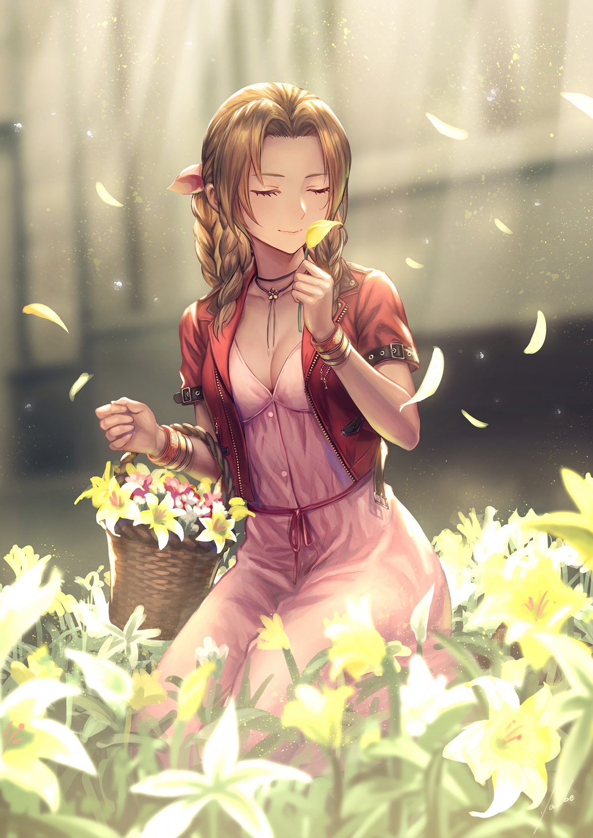 最终幻想7，Aerith艾瑞丝竖屏美女4K手机壁纸，高清大图2894x4094，一键下载