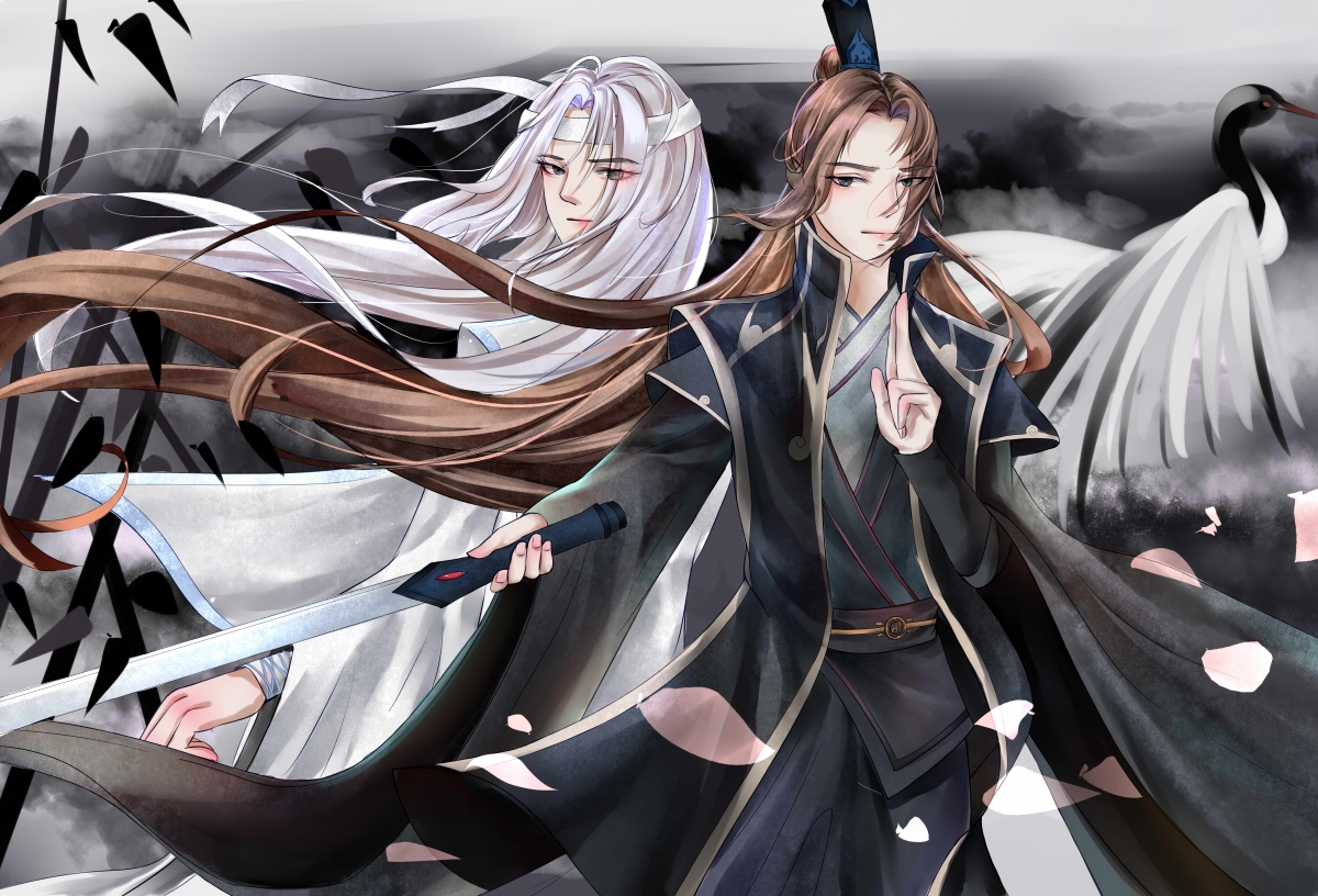 魔道祖师同人，绝美忘羡壁纸，高清5K动漫图，5000x3400大图下载