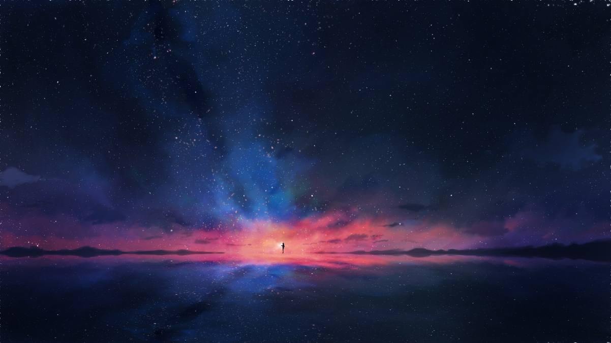 星空背景绘画，绝美夜空4K壁纸，高清动漫图片，3840x2160分辨率，一键下载
