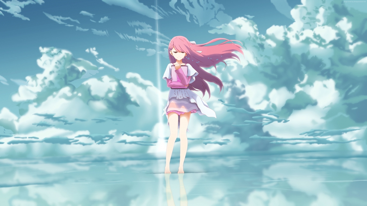 鲁滨孙动漫女孩，梦幻天空4K超高清壁纸，3840x2160分辨率下载