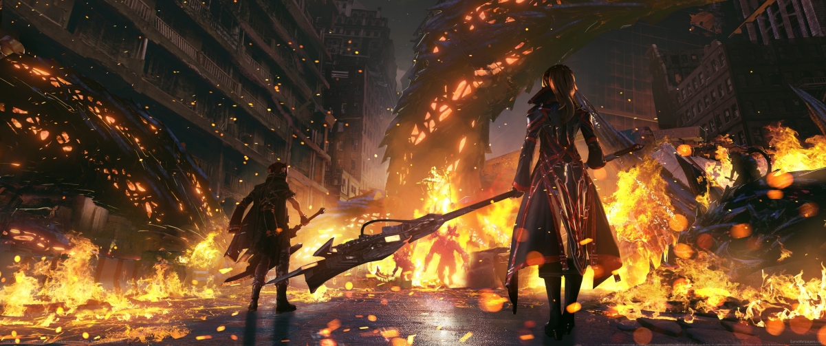 《血之暗号(Code Vein)》游戏高清壁纸，3440x1440 4K精美画质，一键下载