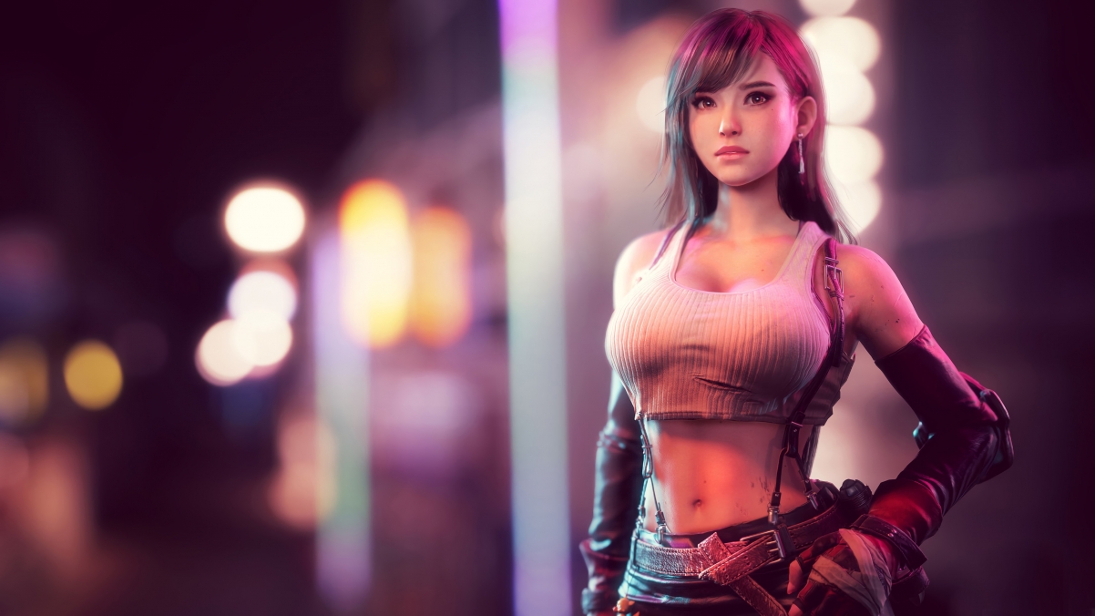 最终幻想蒂法绝美壁纸，4K高清美女游戏图片，3840x2160分辨率，免费下载
