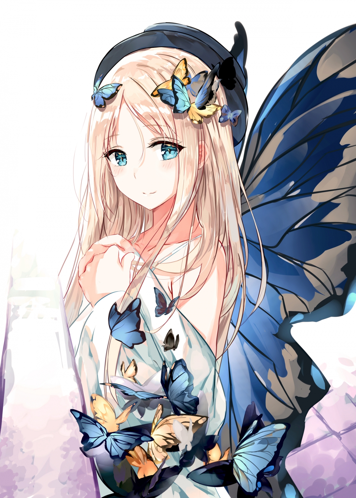 Fate/Grand Order绝美女生天使，绚丽蝴蝶翅膀4K超清手机壁纸，2500x3495高清下载