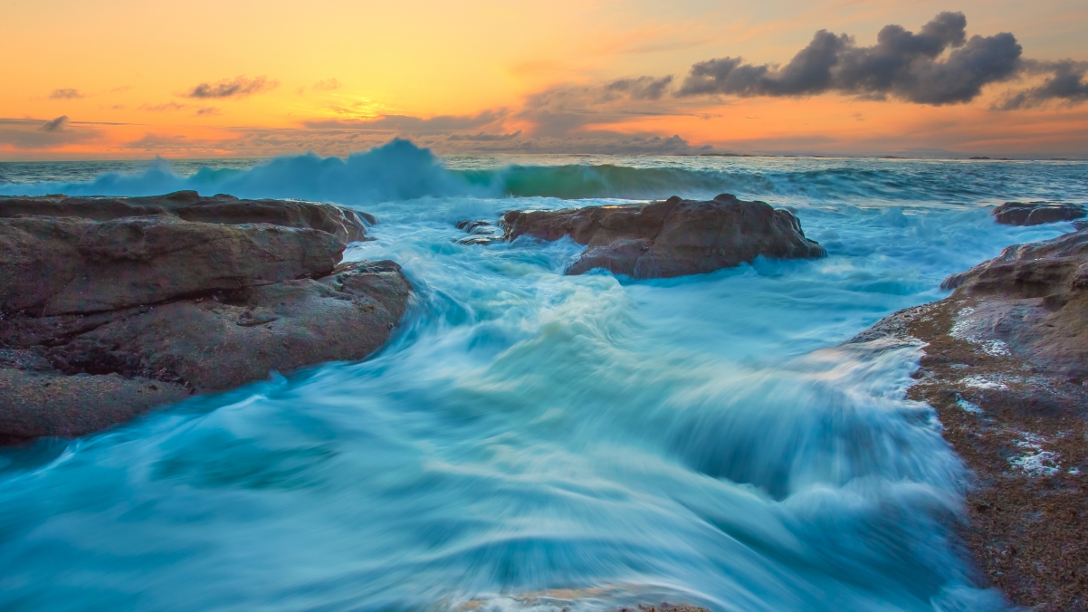 俄勒冈州潮流浪潮风光，超清4K壁纸，3840x2160高清下载