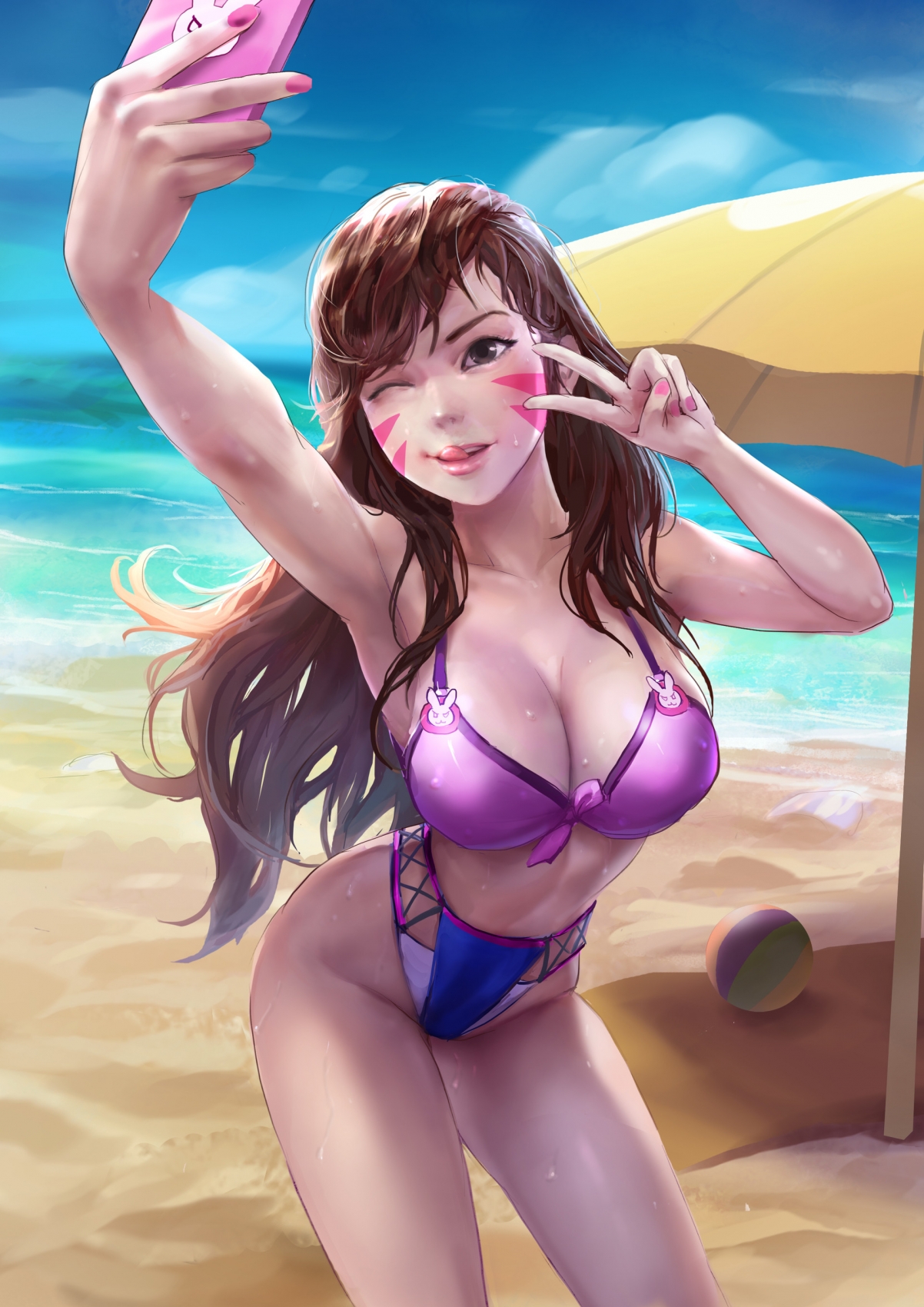 绝美海边比基尼美女壁纸，4K高清1920x2716，一键下载手机专属背景