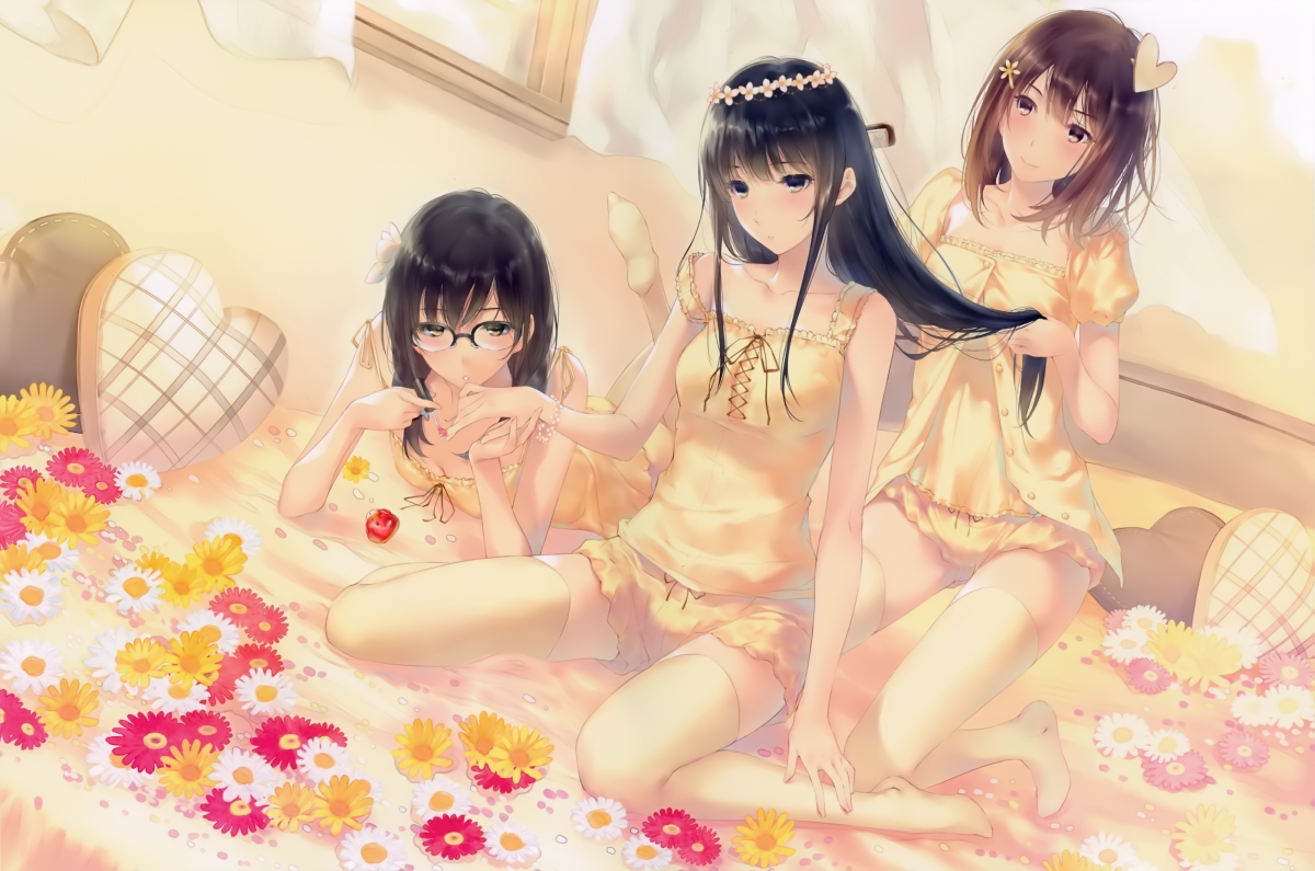 二次元动漫少女沐浴高清4K壁纸，可爱风格，4000x2650分辨率下载