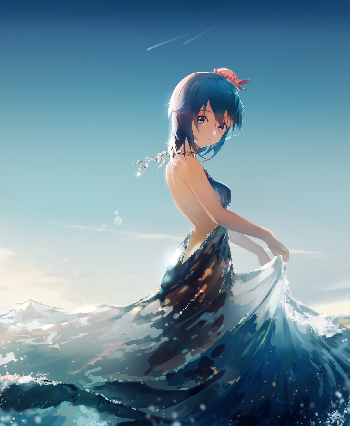 大海少女裙舞唯美艺术，超高清4K手机壁纸2880x3508，一键下载！