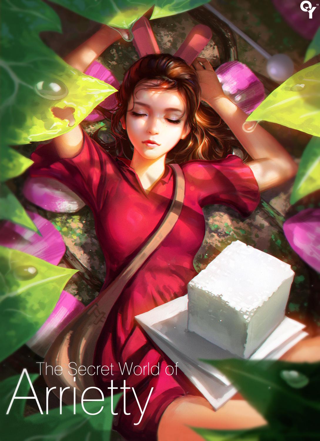 借物少女阿莉埃蒂，红裙女孩唯美4K手机壁纸，高清1080x1500，免费下载