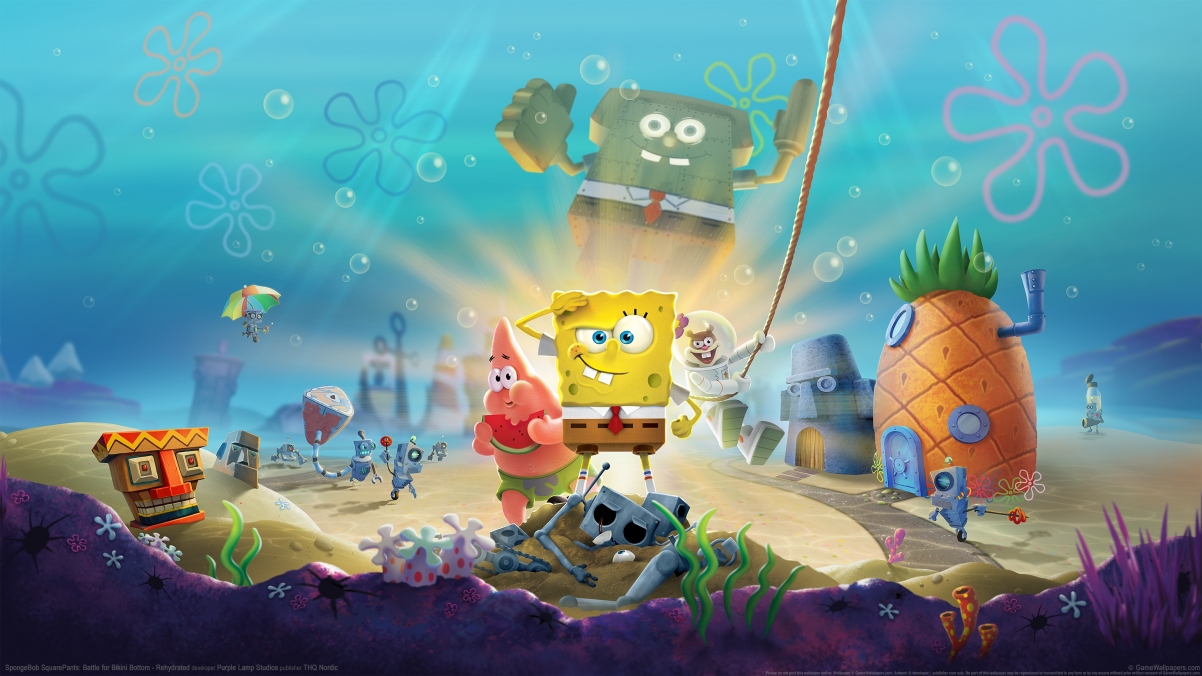 海绵宝宝，比奇堡冒险重制版 - 4K超高清壁纸下载，3840x2160分辨率