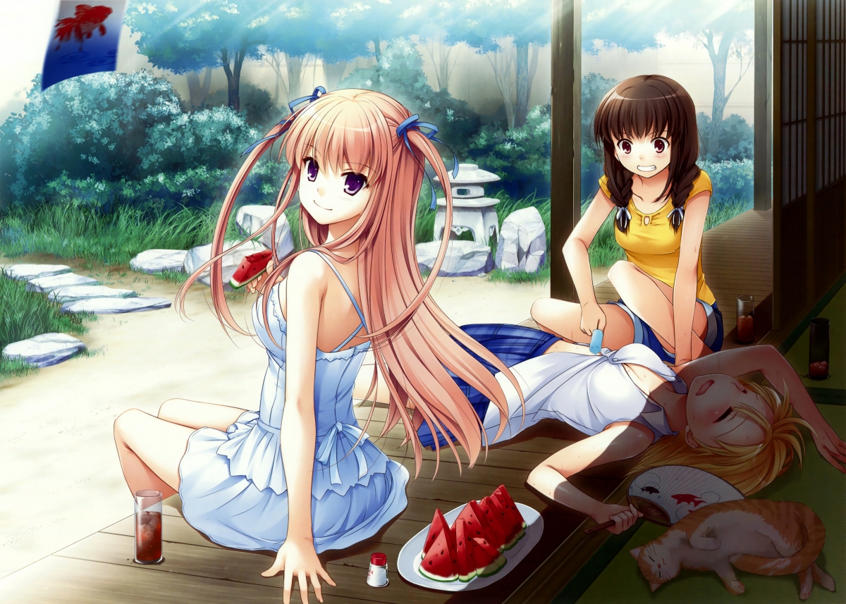 萌少女品茗时光，可爱点心伴4K高清动漫壁纸，超清4000x2855，免费下载