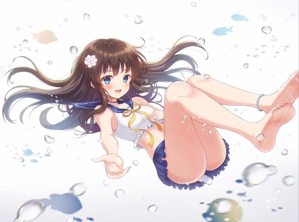 女子泳装倩影，水中4K动漫壁纸，高清4000x2968，一键下载