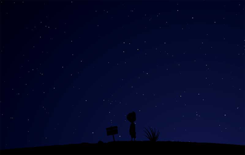 html5 svg夜空下流星动画场景特效