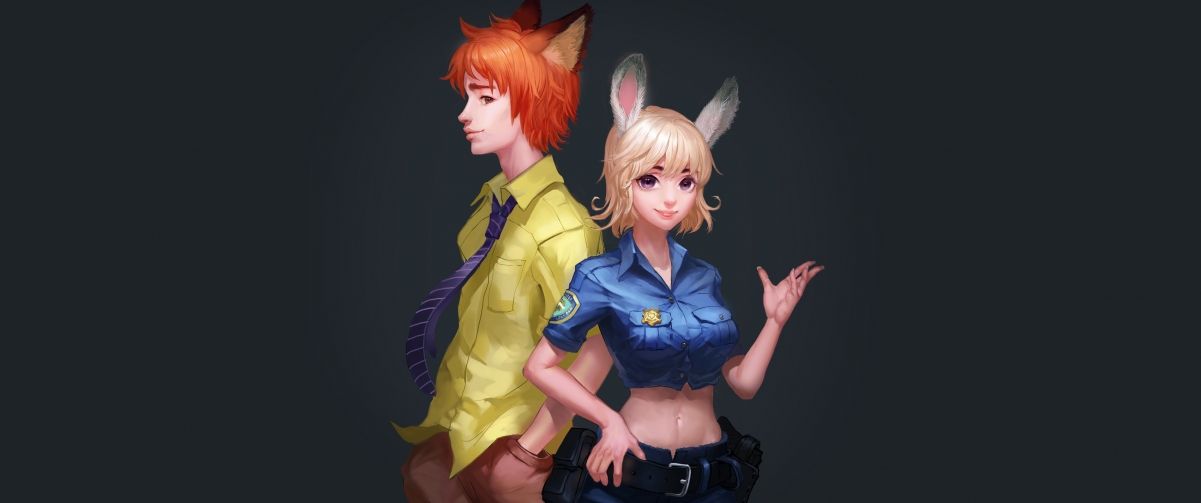 疯狂动物城，帅哥美女精选4K动漫壁纸，高清3440x1440，一键下载