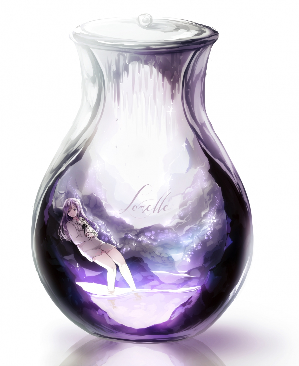 瓶子女孩绝美壁纸，4K高清手机图片，2096x2568分辨率，免费下载
