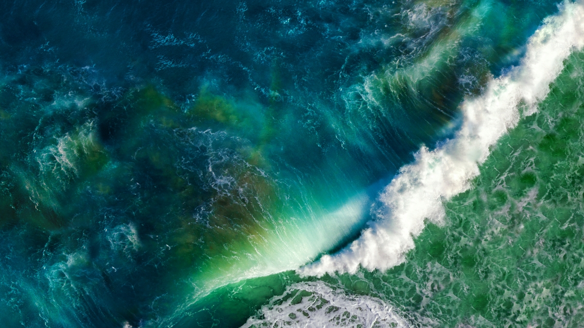 海洋波浪之美，iOS MAC苹果专属4K超清壁纸，3840x2160高清风景图片下载