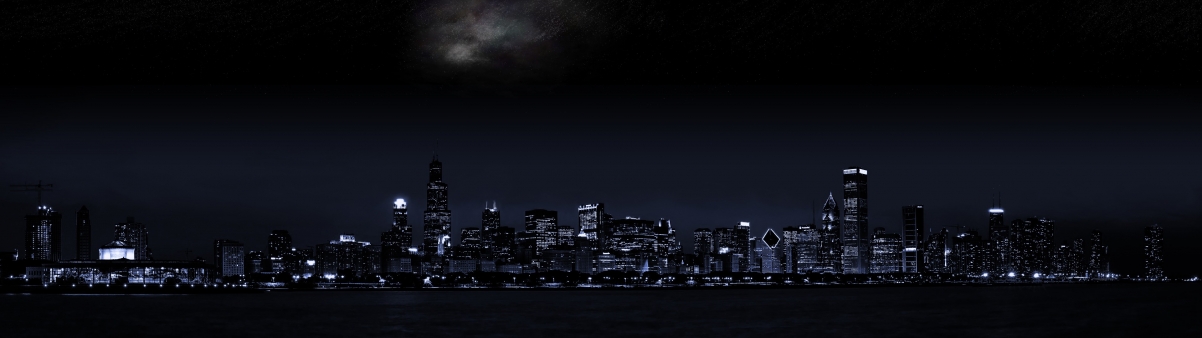 夜晚都市璀璨4K高清壁纸，3840x1080分辨率，免费下载欣赏