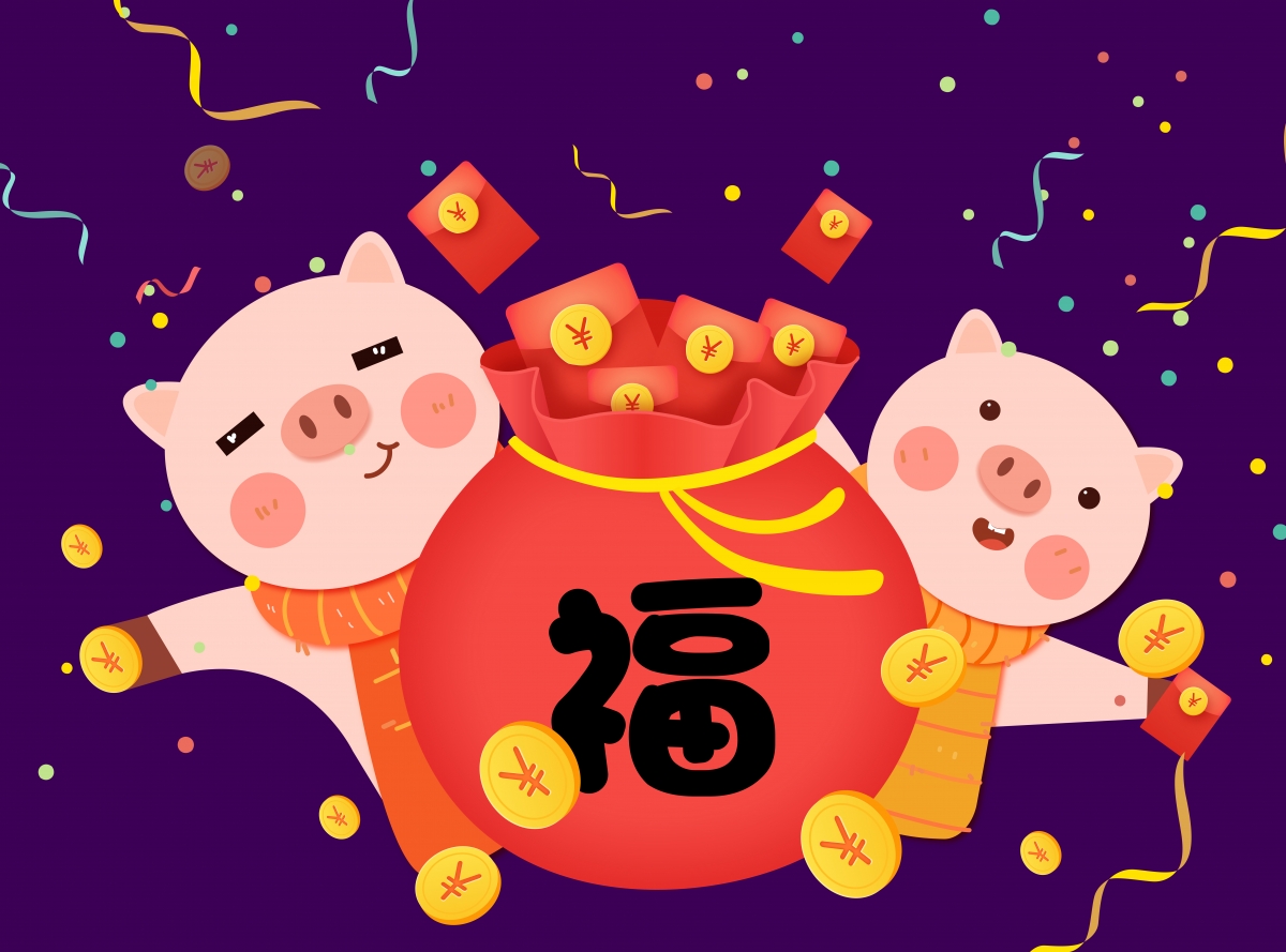 2019小猪送福，绝美8K壁纸&4K背景图，高清8000x5926，一键下载！