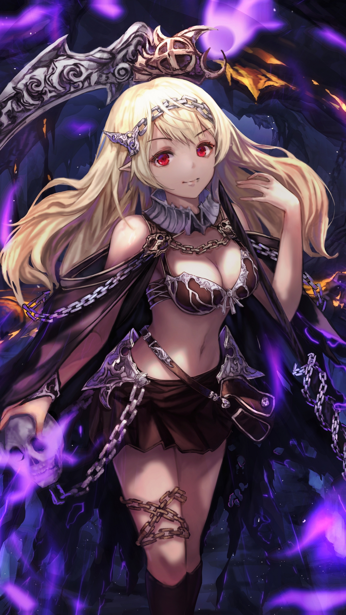 红色眼眸比基尼动漫少女，绝美4K竖屏手机壁纸，高清2160x3840，一键下载