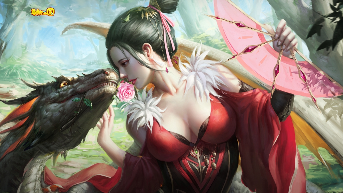 《驯龙三国》手游专属，绝美貂蝉4K超高清壁纸，3840x2160分辨率免费下载