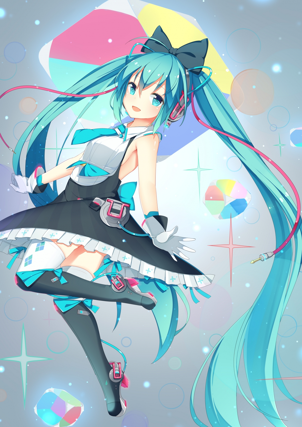 初音未来长发裙装4K超清手机壁纸，3507x4960高清大图，免费下载