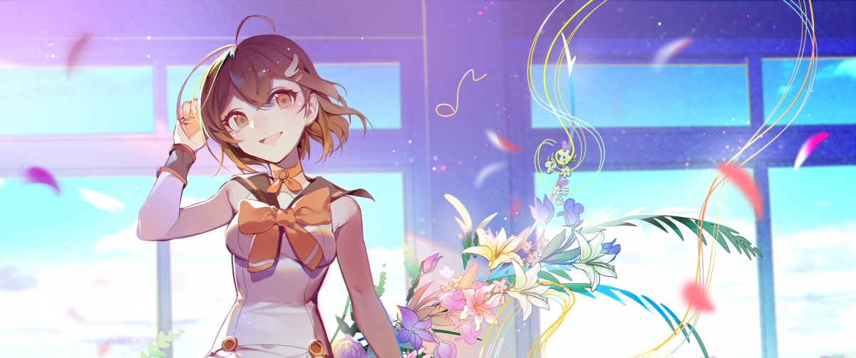 你好再见动漫风！可爱女生4K高清壁纸，3440x1440分辨率，一键下载！