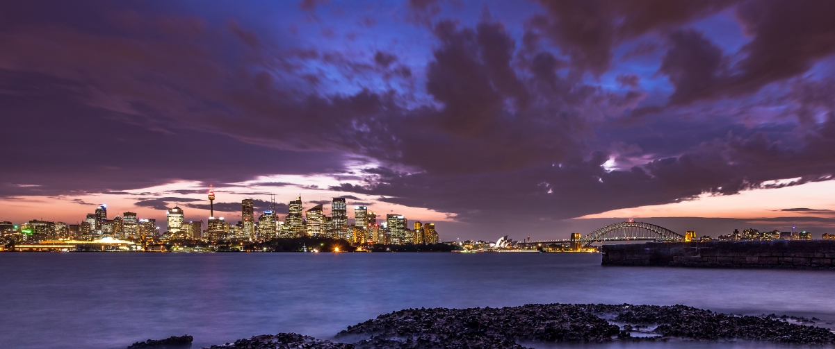 悉尼绝美夜景，超清4K壁纸，3440x1440高清下载