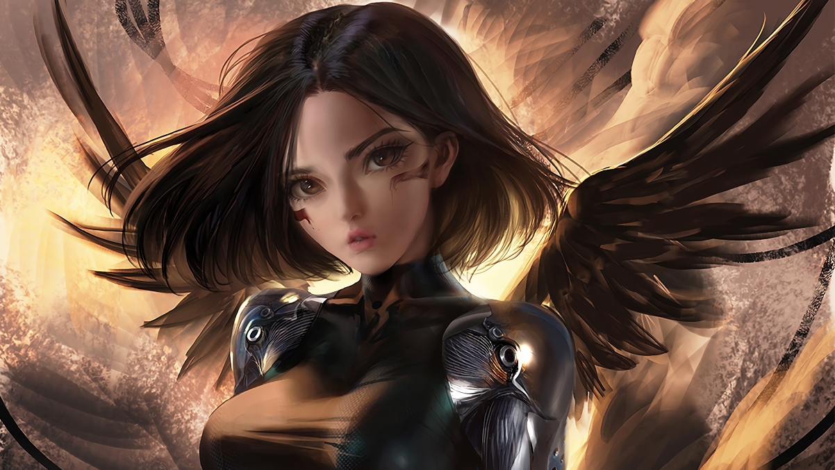 阿丽塔战斗天使，绝美翅膀幻想艺术，超清4K影视壁纸，3840x2160高清下载