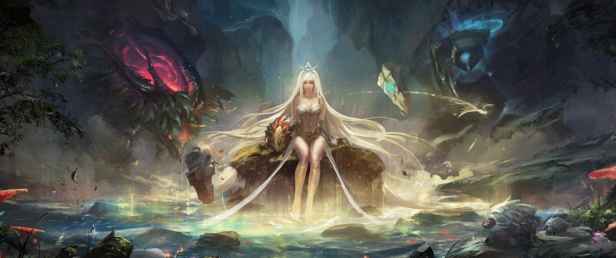 LOL娜美超清4K壁纸，3440x1440分辨率游戏图片，免费下载