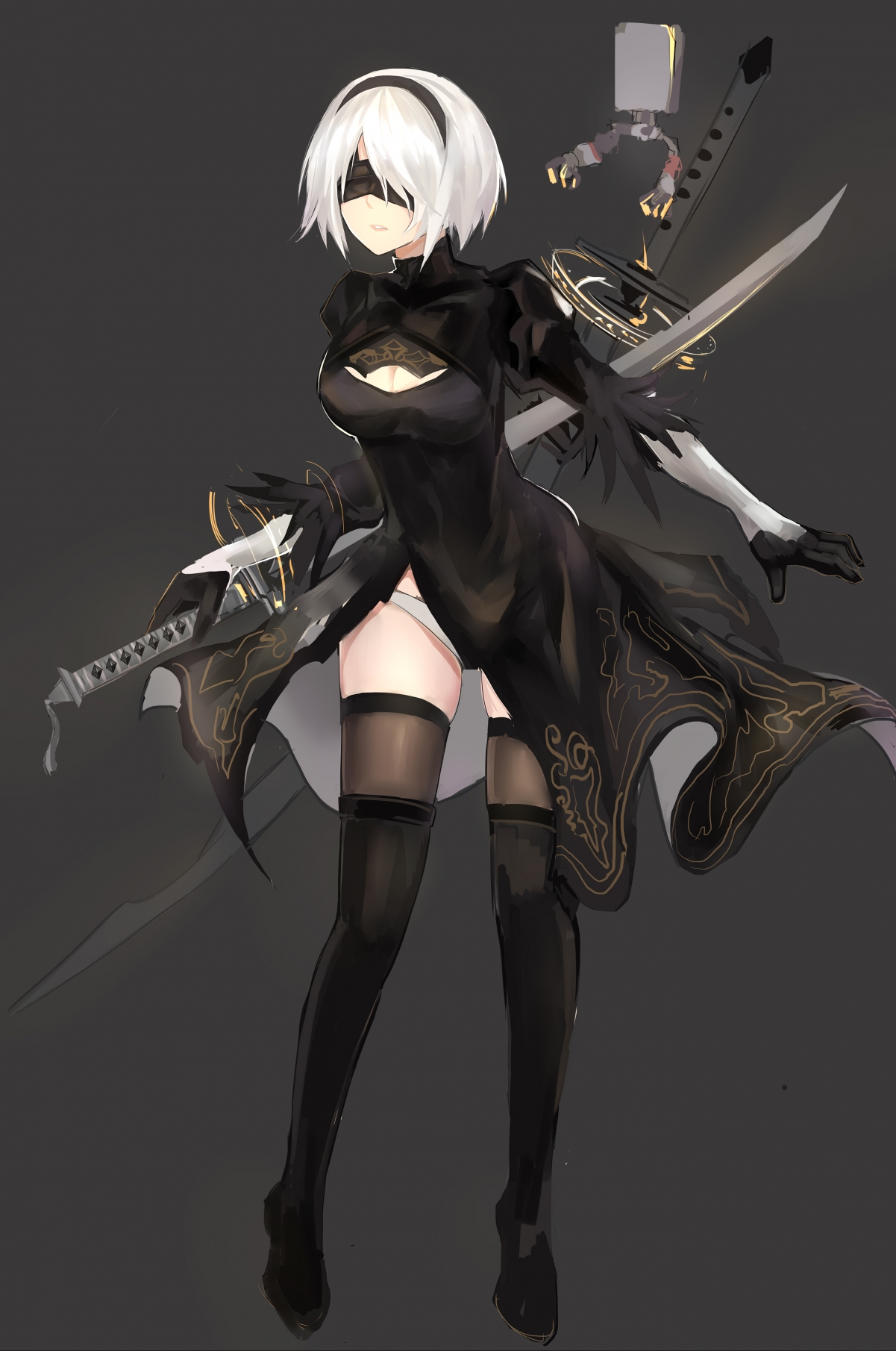 尼尔机械纪元，绝美2B小姐姐4K高清手机壁纸，2712x4086超清下载
