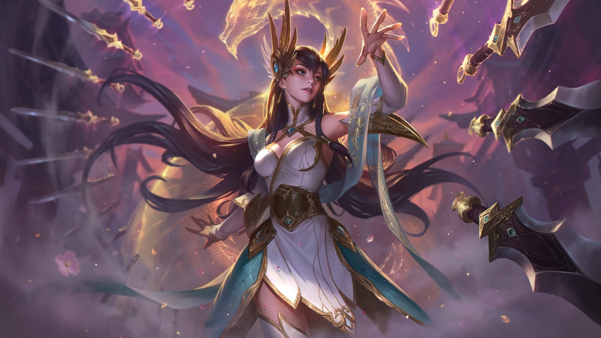 英雄联盟玉剑传说，舞剑仙绝美壁纸，4K高清画质，3840x2160分辨率，免费下载