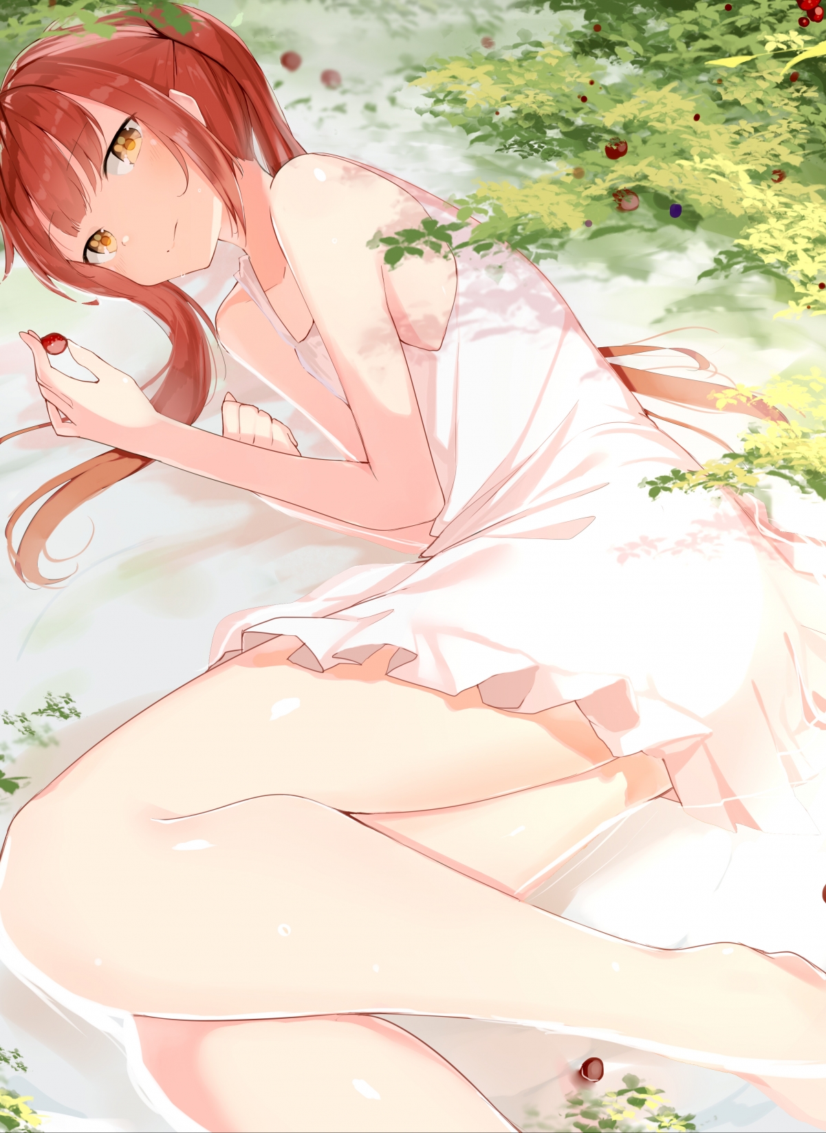 动漫少女长腿瞩目，白裙飘逸，4K高清竖屏手机壁纸，超清2894x3970，免费下载