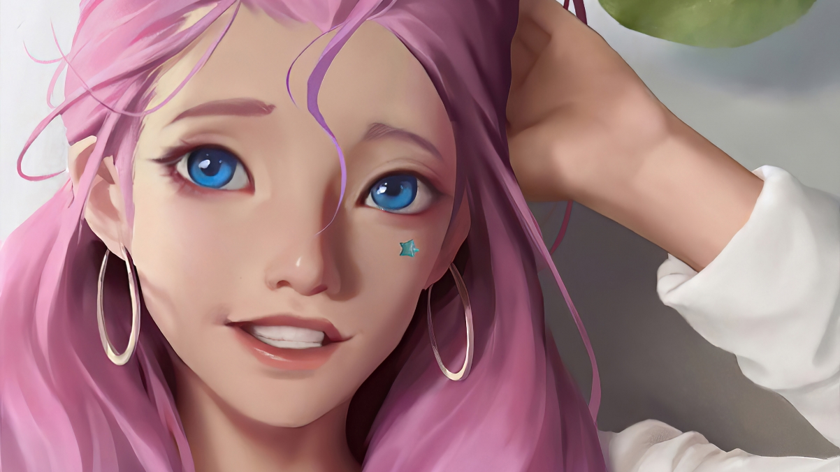 LOL英雄联盟，KDA The Baddest 塞尔菲娅 4K高清壁纸，蓝色眼眸魅力尽显，3840x2160分辨率下载