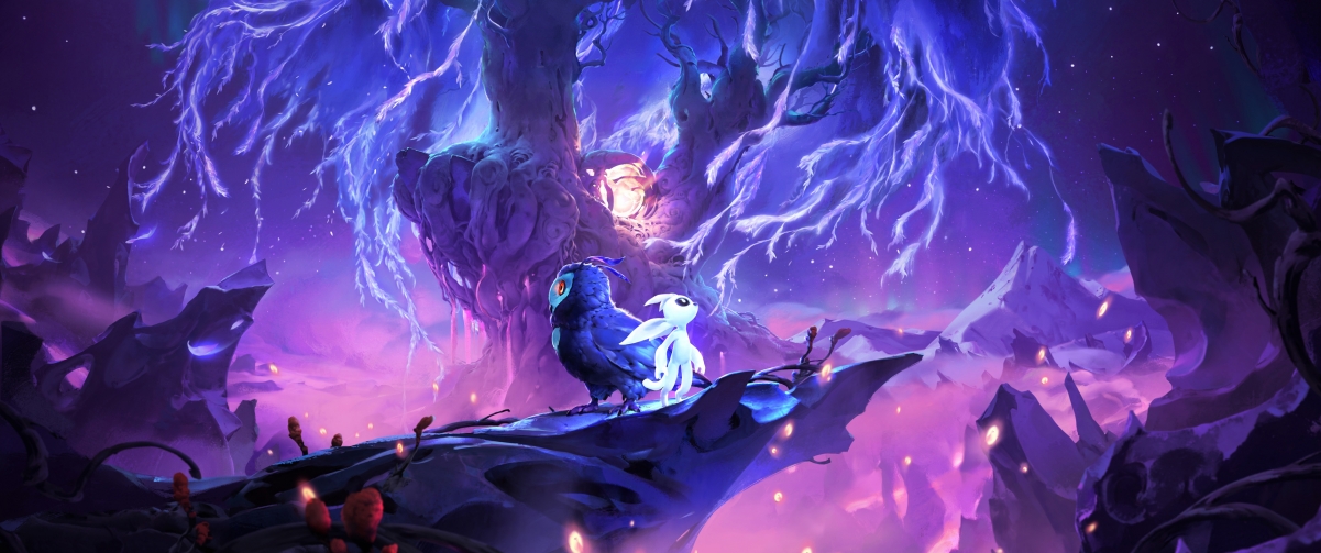 奥日与精灵意志4K高清壁纸，3440x1440分辨率游戏美图，一键下载
