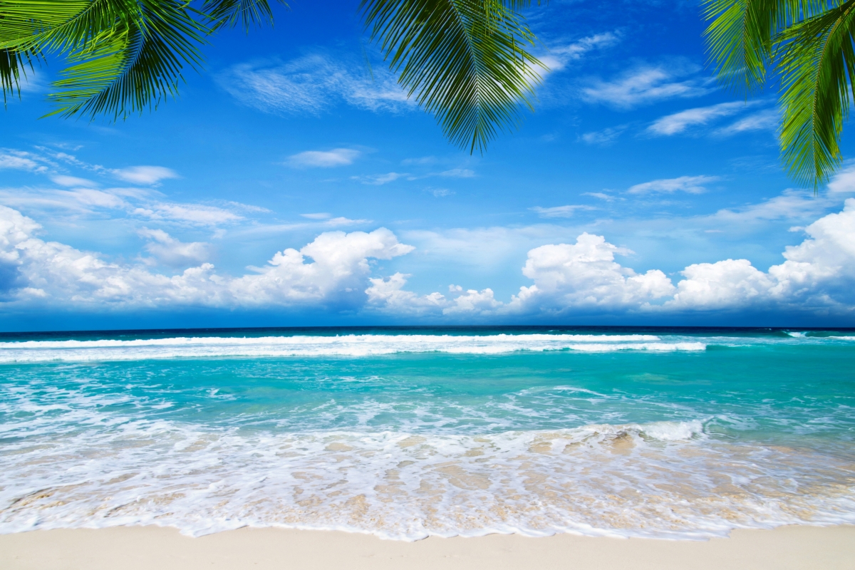 夏日海滩美景，超高清4K海边风景壁纸，4820x3213分辨率，免费下载