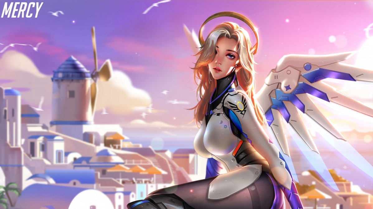 守望先锋天使绝美壁纸，超清8K分辨率7680x4320，一键下载高清体验！