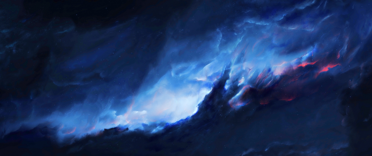 梦幻星空4K超清壁纸，精美星云风景，3440x1440分辨率，一键下载