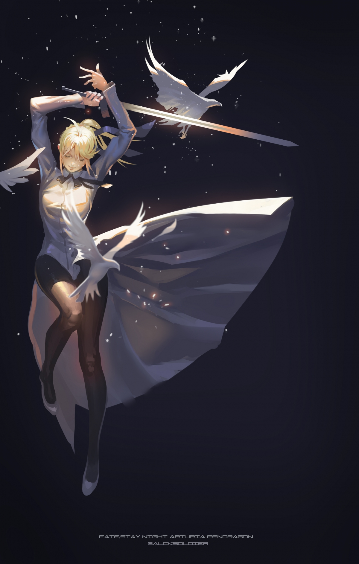 Saber飞鸟竖屏4K高清壁纸，2480x3897分辨率，一键下载绝美手机背景