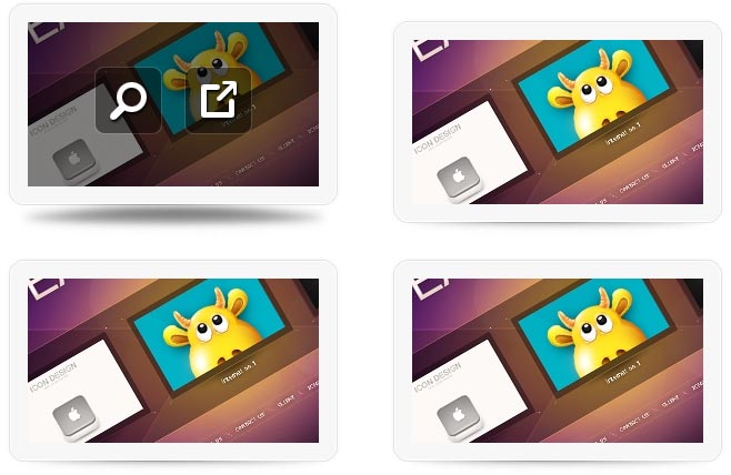jquery hover图片网格布局鼠标悬停动画显示遮罩效果