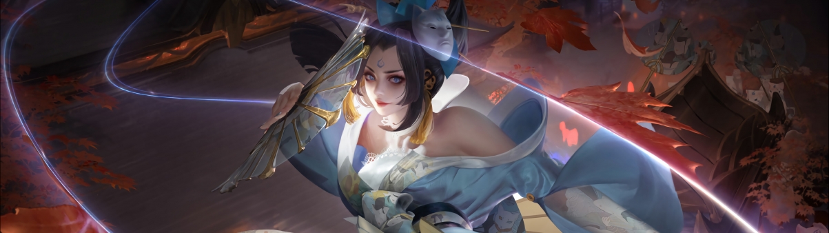 魅语不知火舞绝美壁纸，王者荣耀双屏4K高清图片，5120x1440分辨率，一键下载！