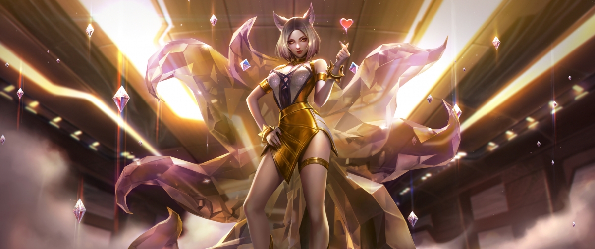 英雄联盟KDA阿狸至臻版，超高清4K壁纸，3440x1440分辨率，一键下载！