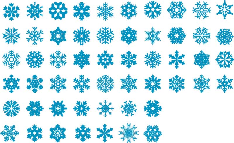 蓝色扁平化的雪花图标大全psd素材