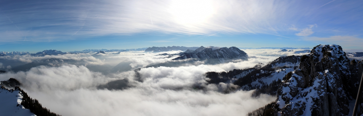 绝美山峰，高山云雾缭绕，10K/4K高清风景壁纸，超清10777x3458下载