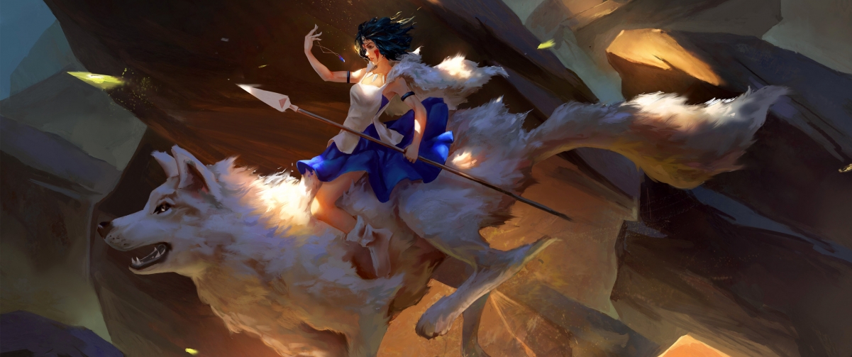 幽灵公主4K带鱼屏壁纸，3440x1440高清动漫图片，一键下载