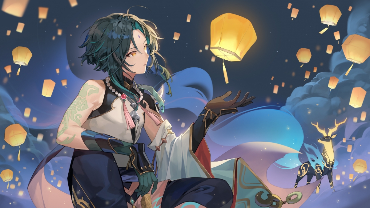原神孔明灯，绝美4K动漫壁纸，3840x2160超清下载