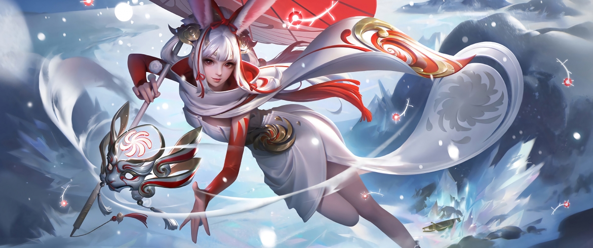 王者荣耀，公孙离祈雪灵祝绝美壁纸，4K带鱼屏高清下载