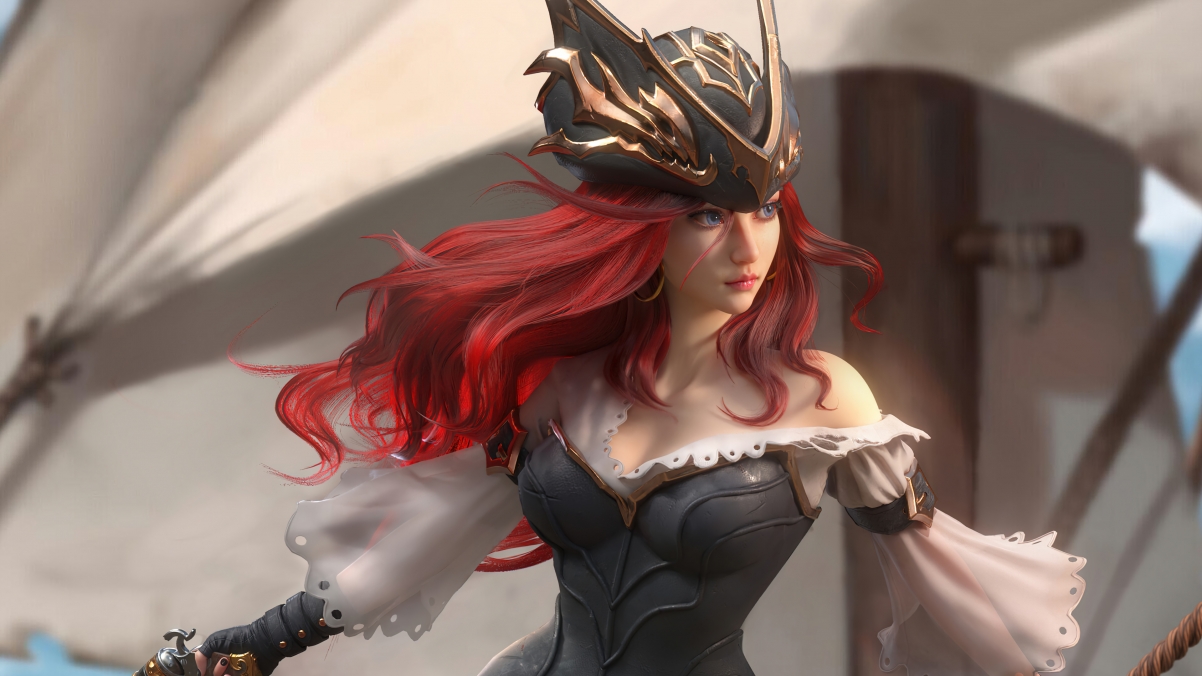 LOL英雄联盟，赏金猎人厄运小姐精美手办及4K超高清壁纸（3840x2160）免费下载
