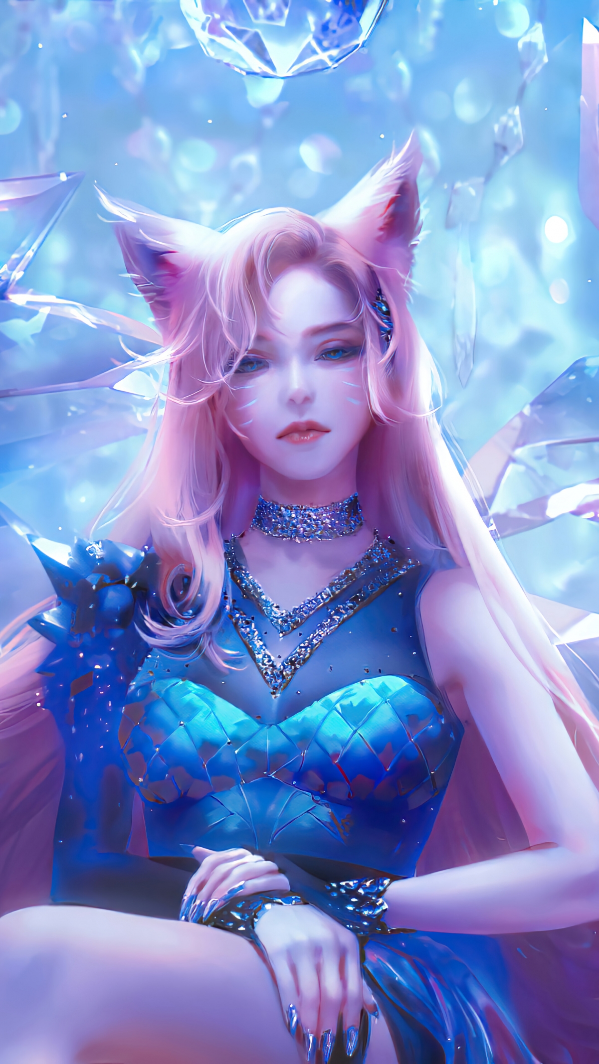 LOL英雄联盟九尾妖狐KDA ALL OUT同人阿狸，超清4K手机壁纸，2160x3840分辨率，一键下载！