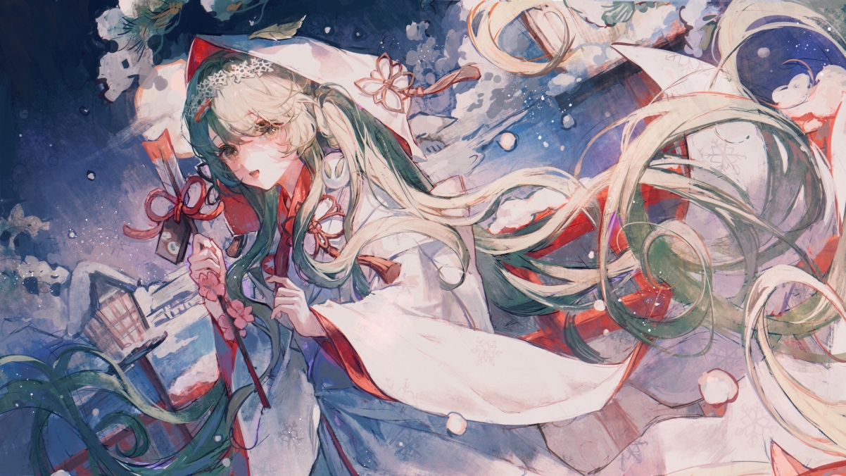 初音未来雪主题，精选4K高清动漫壁纸，3840x2160分辨率，免费下载！