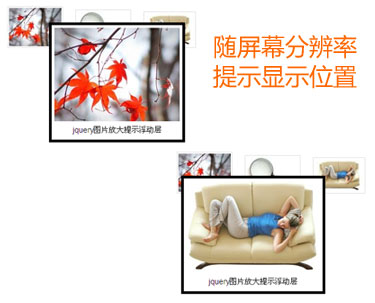jquery鼠标悬停提示框随屏幕分辨率提示图片文字内容位置